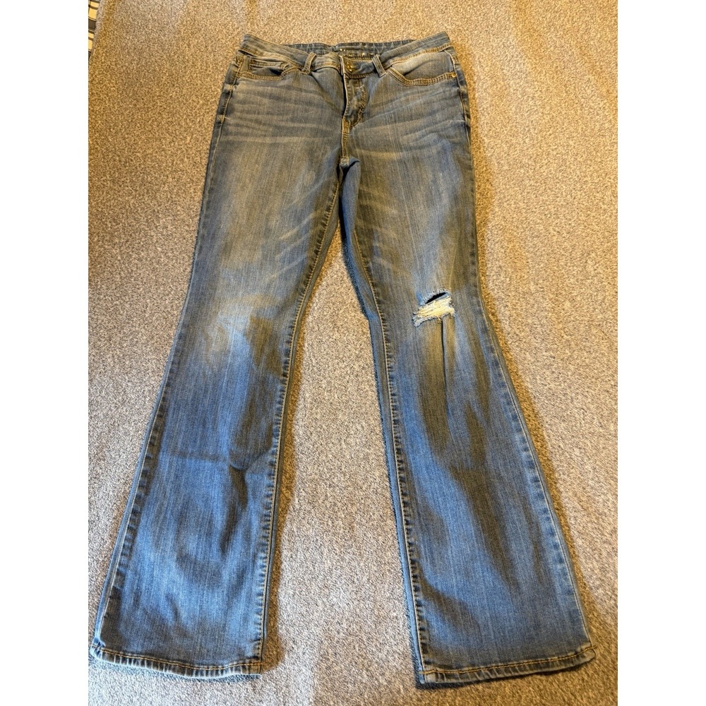 Seven7 Women's Size 10 Jeans Bootcut Stretch light Wash Mid rise Flap Pocket - Picture 2 of 10